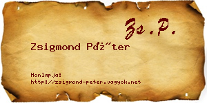 Zsigmond Péter névjegykártya